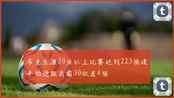 布克生涯30分以上比赛达到223场追平伯德距离前30仅差4场